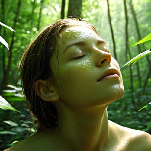 **Prompt for Sensory Restoration & Mental Clarity:**
    A person in a serene, lush green forest, eyes gently closed, a calm expression on their face. Soft, dappled sunlight filters through dense foliage, casting warm glows. Around their head, faint, translucent digital noise or abstract data streams are visibly dissipating into the tranquil air, symbolizing mental clarity and cognitive restoration. The scene emphasizes heightened sensory details: intricate leaf patterns, a gentle breeze rustling, the feeling of damp earth. The overall mood is peaceful, restorative, and deeply immersive. Ultra-detailed, photorealistic, tranquil, soft focus, natural light.
