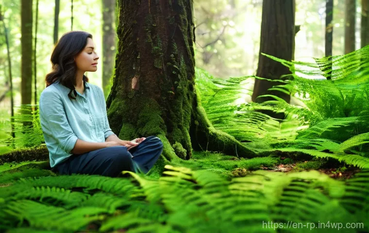 명상과 자연 에너지를 회복하는 방법 - **Prompt 1: Serene Forest Grounding**
"A young adult, dressed in comfortable, loose-fitting mode...