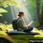 자연 명상 중 주의해야 할 사항 - A serene outdoor meditation scene set in a quiet, secluded forest clearing during early morning ligh...